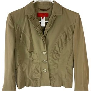 Les Copains Italian jacket pleated detail button closure womens Size 42/8US